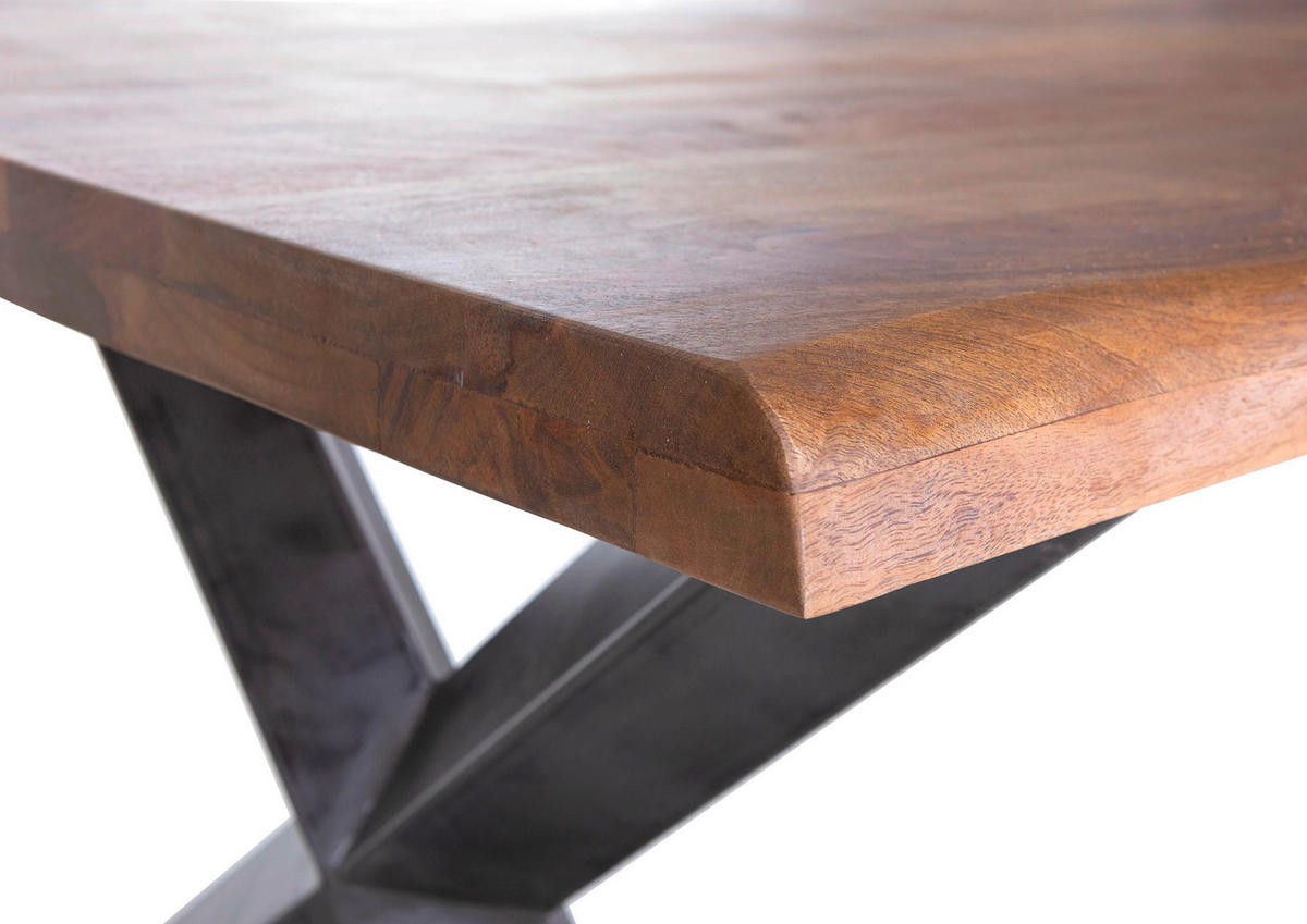 MASĂ din lemn, metal 200/100/78 cm   - culoare natur/negru, Modern, lemn/metal (200/100/78cm) - Hom`in