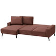 ECKSOFA in Velours Rostfarben  - Rostfarben/Schwarz, KONVENTIONELL, Holz/Textil (161/260cm) - Carryhome