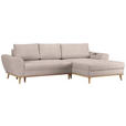 ECKSOFA in Webstoff Beige  - Eichefarben/Beige, Design, Holz/Textil (282/175cm) - Carryhome