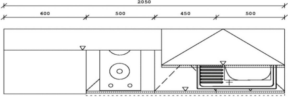 KÜCHENBLOCK 205 cm   in Graphitfarben, Eichefarben  - Edelstahlfarben/Eichefarben, Design, Holzwerkstoff/Metall (205cm) - Xora
