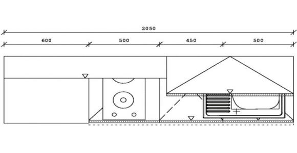 KÜCHENBLOCK 205 cm in Graphitfarben, Eichefarben - Edelstahlfarben/Eichefarben, Design, Holzwerkstoff/Metall (205cm) - Xora