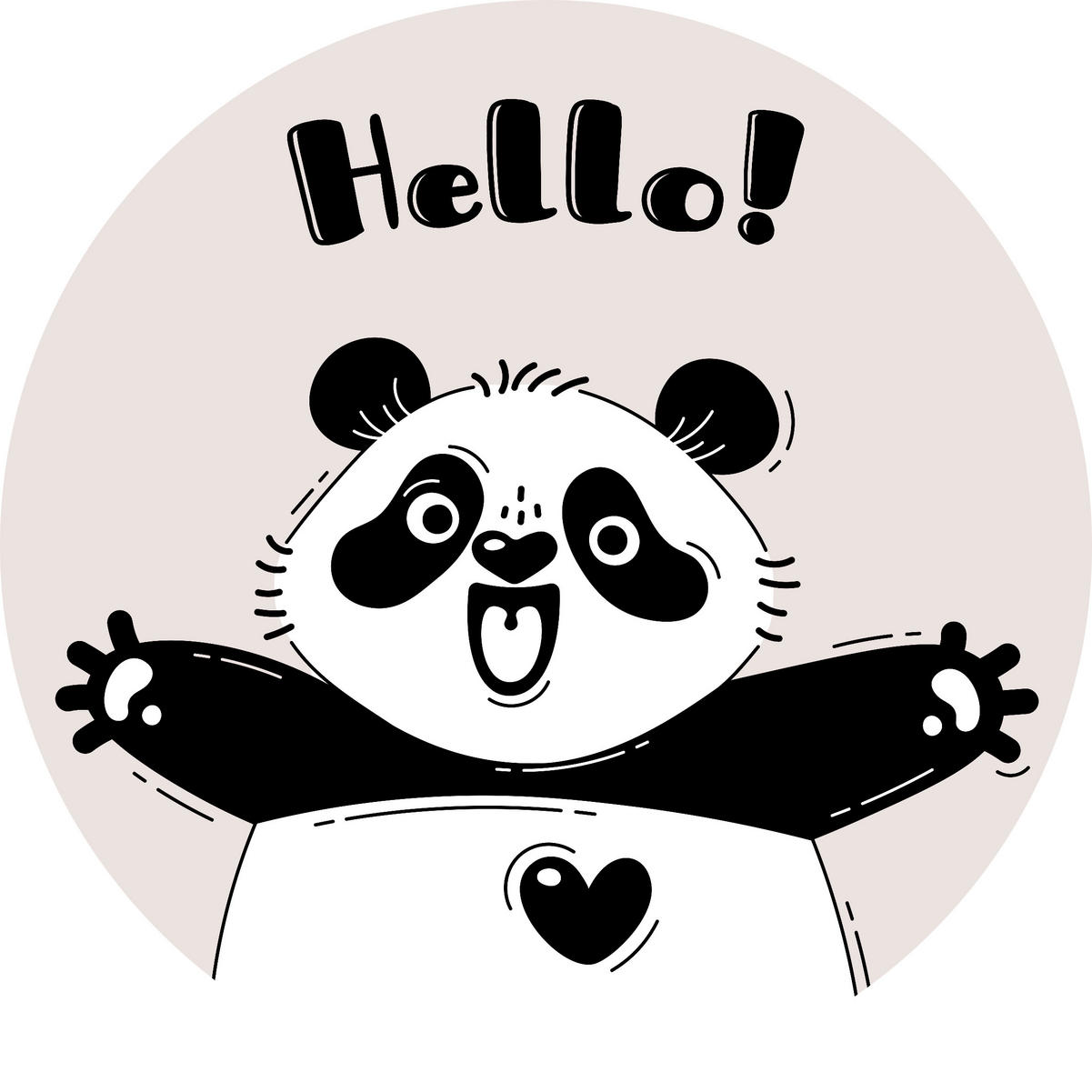 ZIDNA DEKORACIJA ZA BEBE  Paulchen Panda  - ružičasta, Basics, metal (30/3cm)