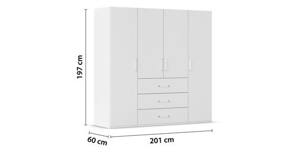 DREHTÜRENSCHRANK in Weiß - Weiß, Design, Holzwerkstoff/Kunststoff (201/197/60cm) - Novel