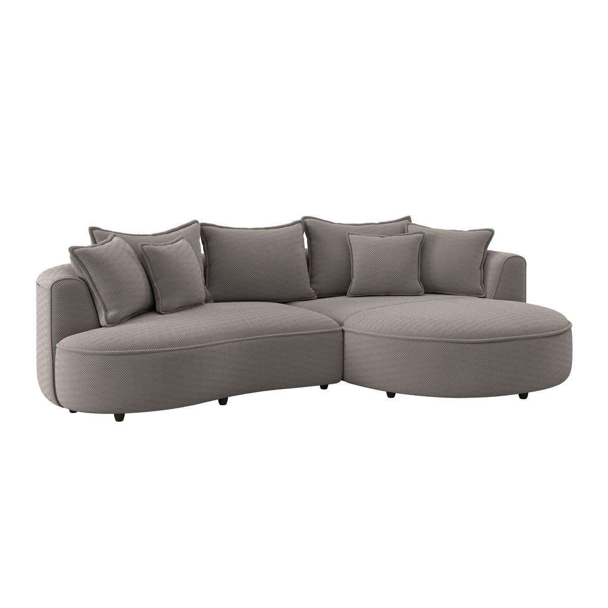 ECKSOFA LEVI Cappuccino Velours, Struktur  - Schwarz/Cappuccino, MODERN, Kunststoff/Textil (287/168cm) - Livetastic