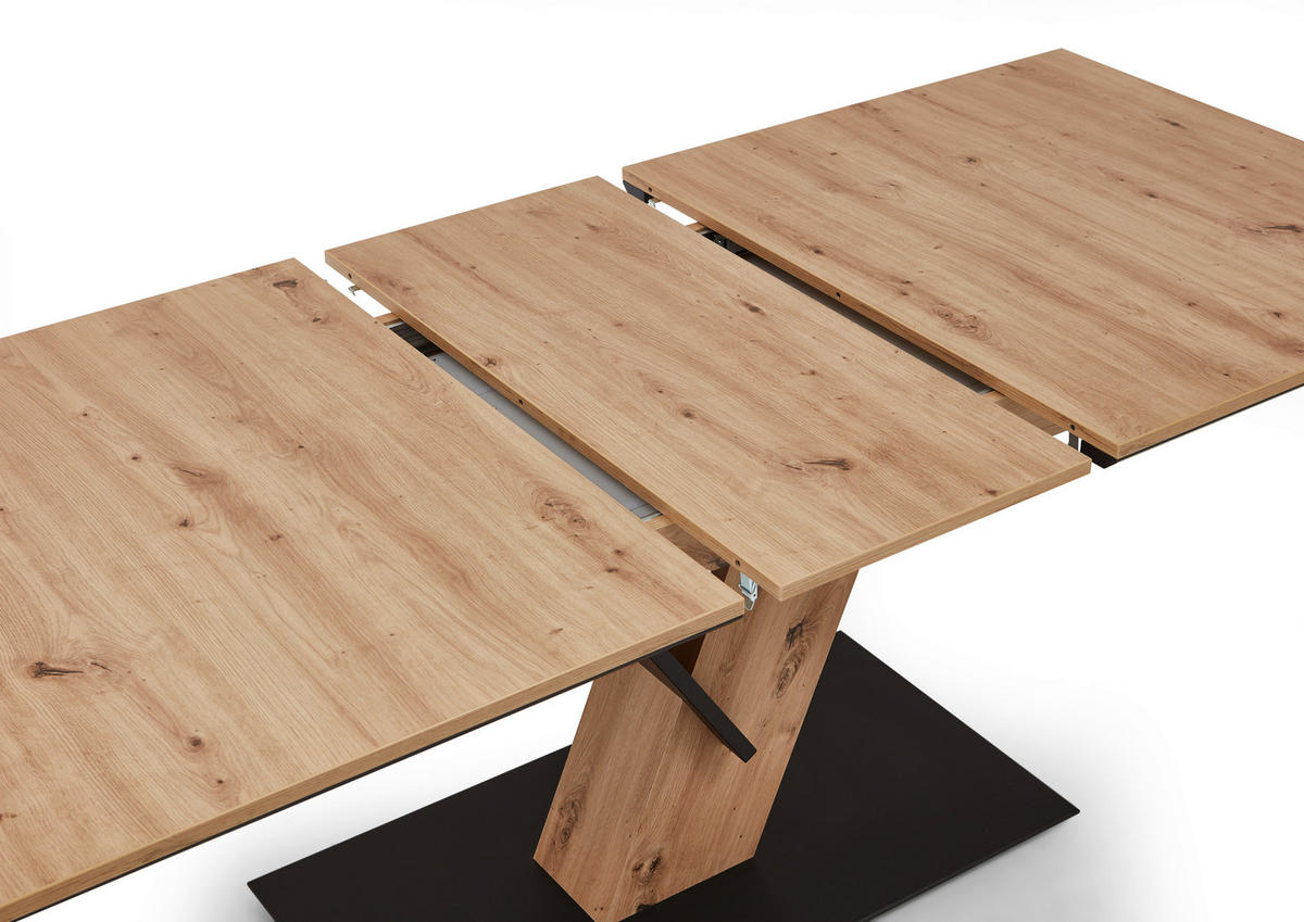 ESSTISCH in Holzwerkstoff 160-240/90/76 cm  - Schwarz/Eiche Artisan, Konventionell, Holzwerkstoff (160-240/90/76cm) - Valdera