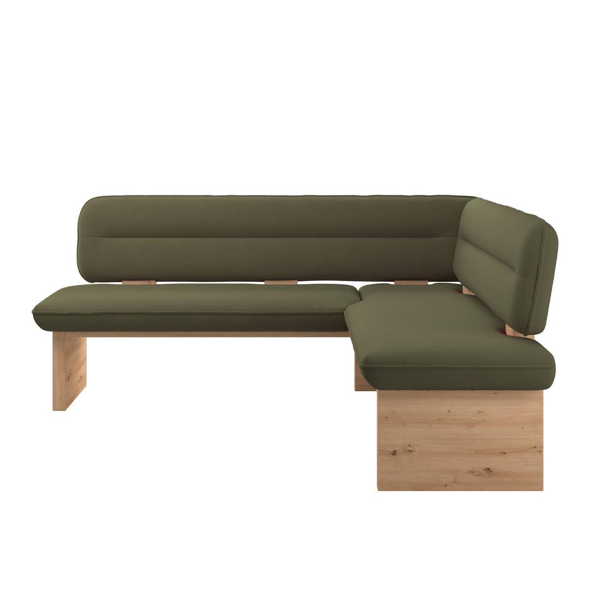 ECKBANK 212/170 cm Webstoff Grün Eiche Sperrholz   - Eichefarben/Grün, KONVENTIONELL, Holz/Textil (212/170cm) - Livetastic