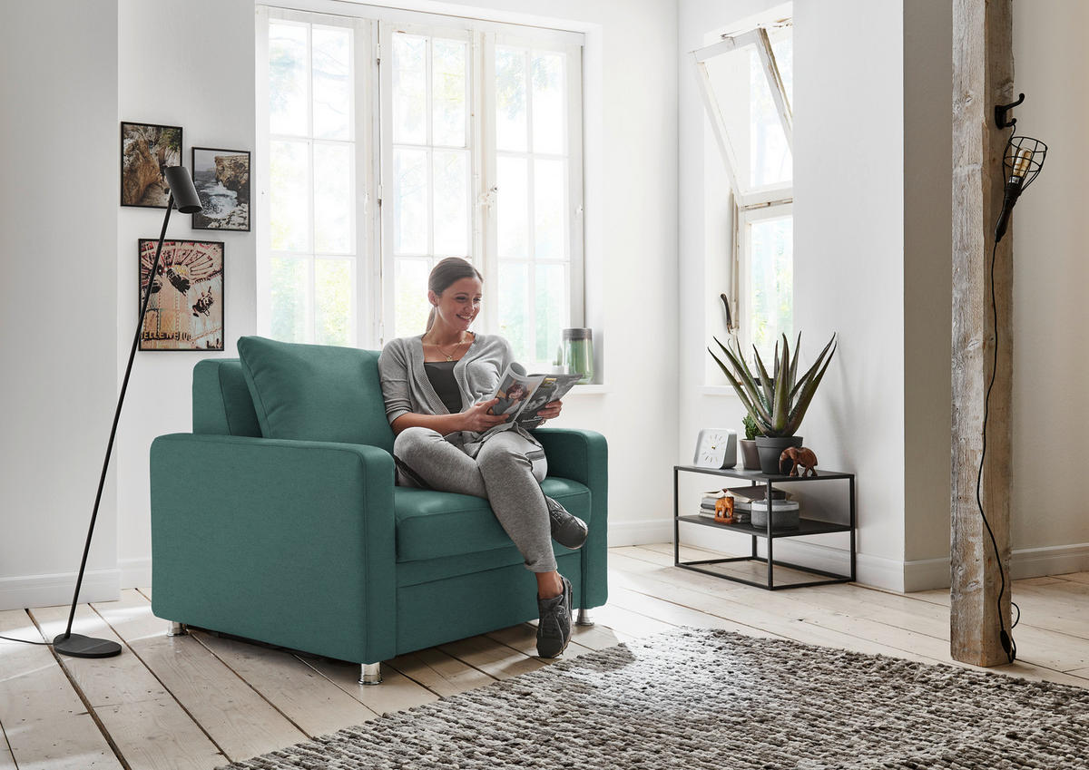SCHLAFSESSEL  in Chenille Opal  - Opal/Alufarben, KONVENTIONELL, Textil/Metall (106/90/100cm) - Beldomo Style