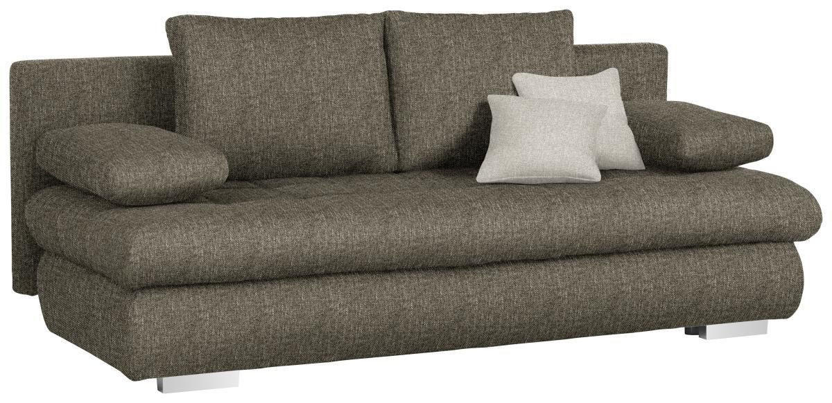 SOFA LEŽAJ braon  - boja hroma/siva, Dizajnerski, tekstil/plastika (205/88/96cm) - Ti'me