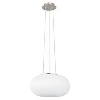 VISEČA SVETILKA  Optica      35/110 cm      E27 - barve niklja/bela, Konvencionalno, kovina/steklo (35/110cm)
