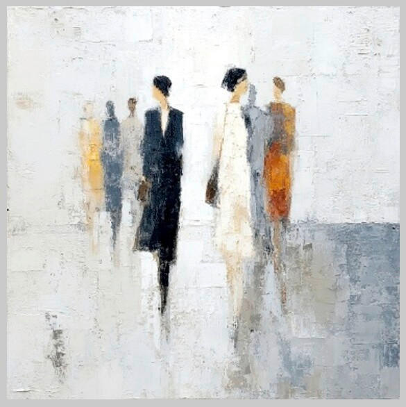 Euroart Metallbild Silhouettes I - Haptic Effect Mehrfarbig 30x30x2 cm