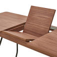 ESSTISCH in Metall, Holzwerkstoff 160(205)/90/76 cm  - Walnussfarben/Schwarz, Design, Holzwerkstoff/Metall (160(205)/90/76cm) - Hom`in