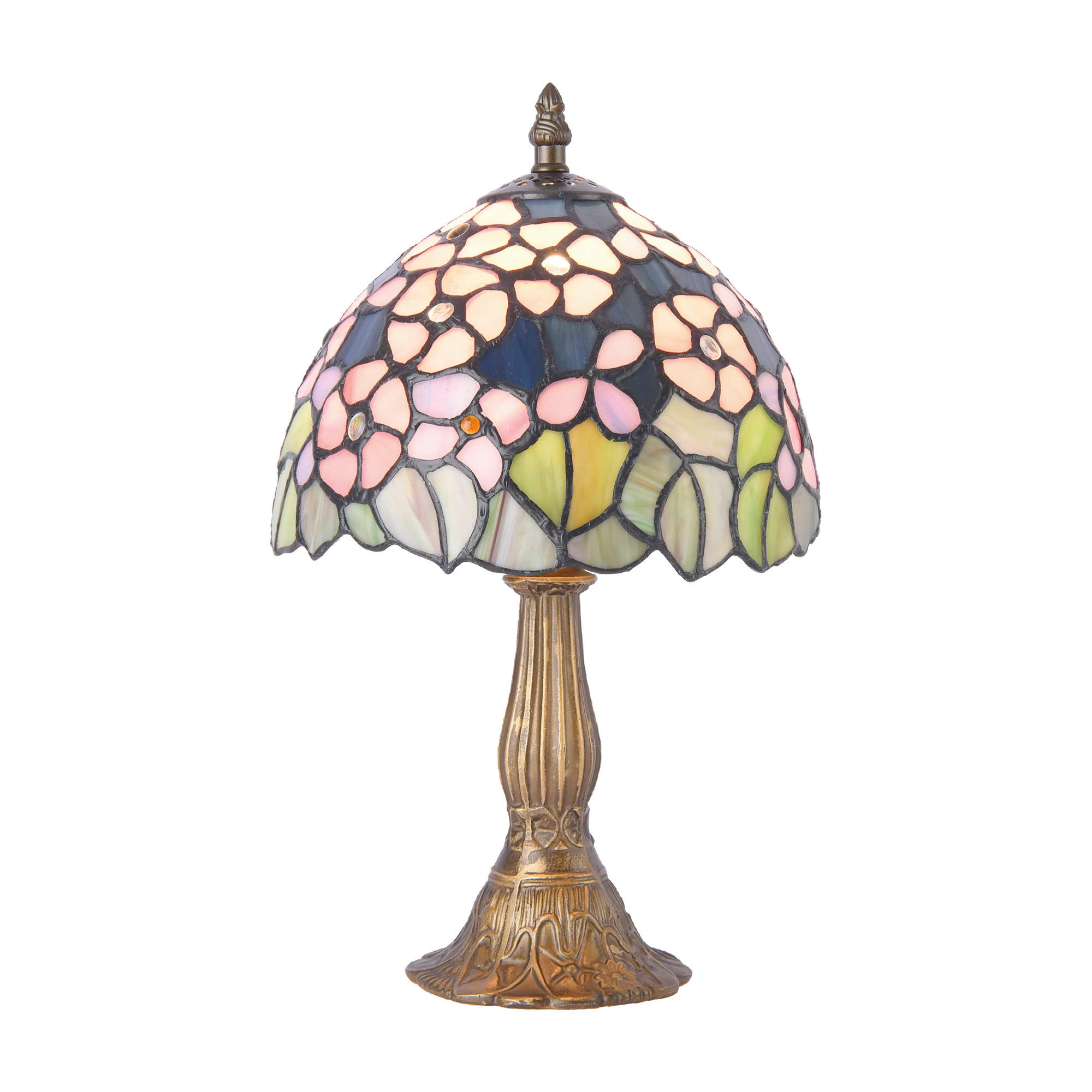 ASZTALI LÁMPA - barna/többszínű, Basics, Üveg/fém (33.5/20.5/20.5cm)