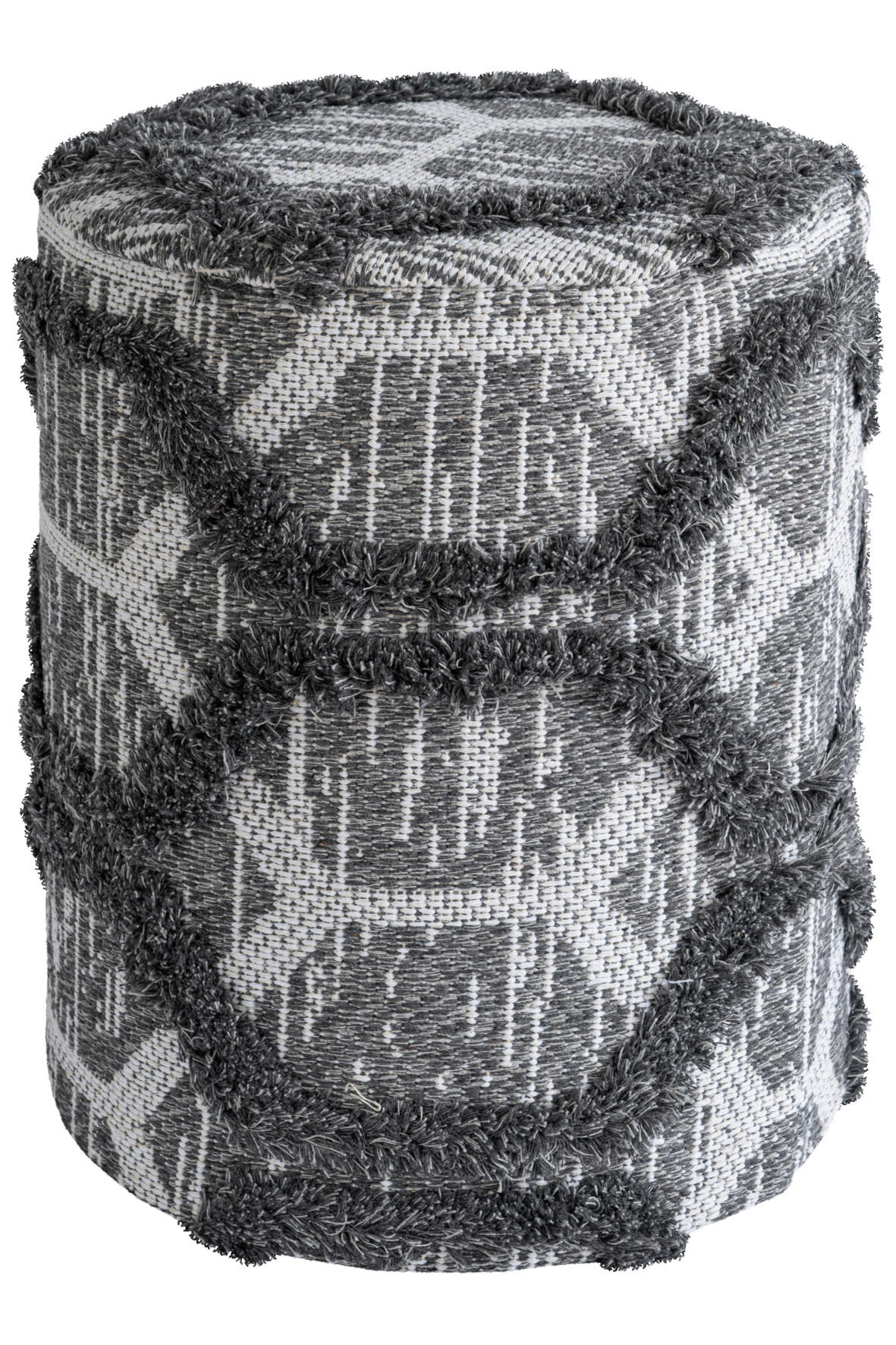 POUF Struktur Uni Grau  - Grau, Design, Textil (47/36cm) - Obsession