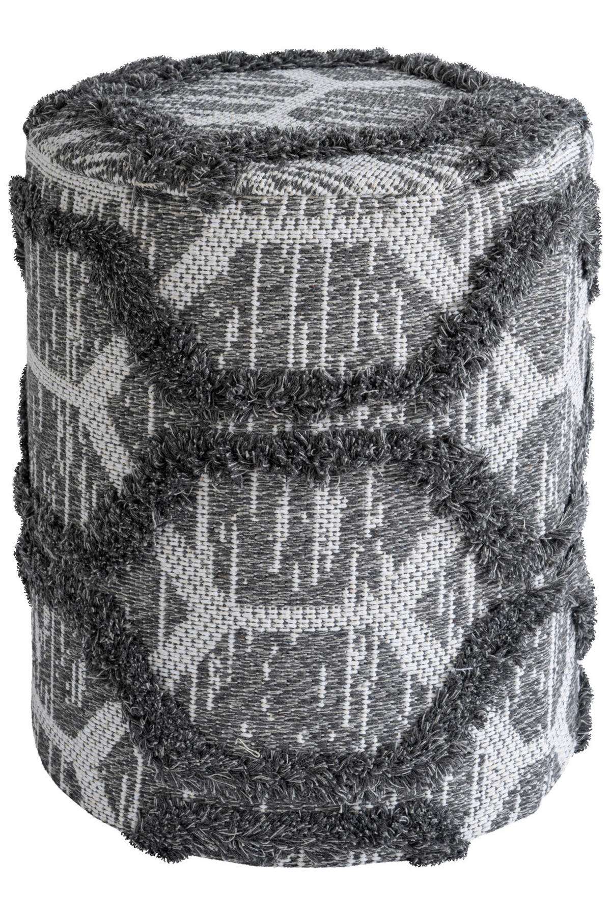 POUF Struktur Uni Grau  - Grau, Design, Textil (47/36cm) - Obsession