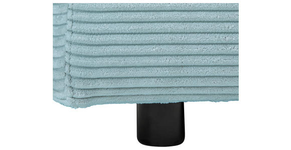 ECKSOFA  in Cord Hellblau  265/224 cm  - Schwarz/Hellblau, Design, Kunststoff/Textil (265/224cm) - Hom`in