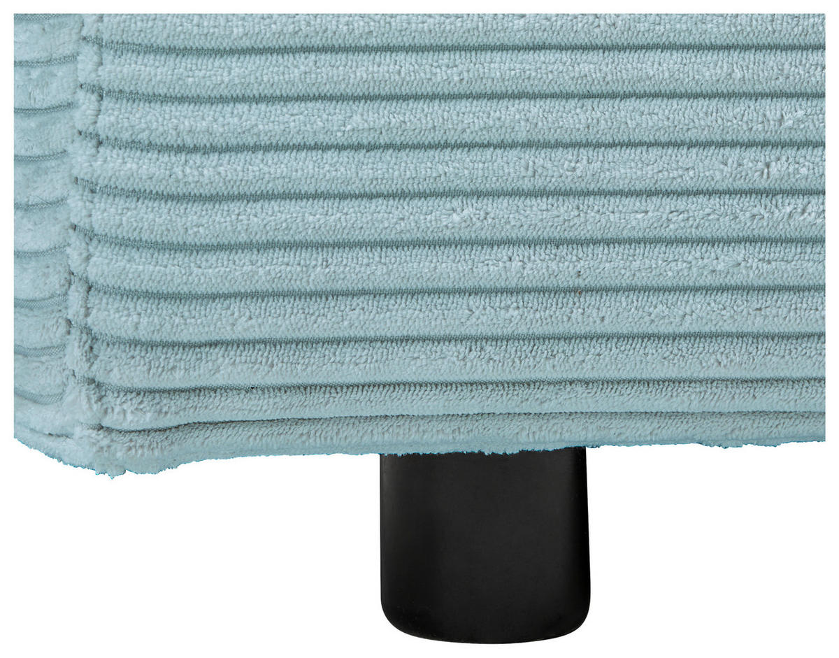 ECKSOFA Hellblau Cord  - Schwarz/Hellblau, Design, Kunststoff/Textil (265/224cm) - Hom`in