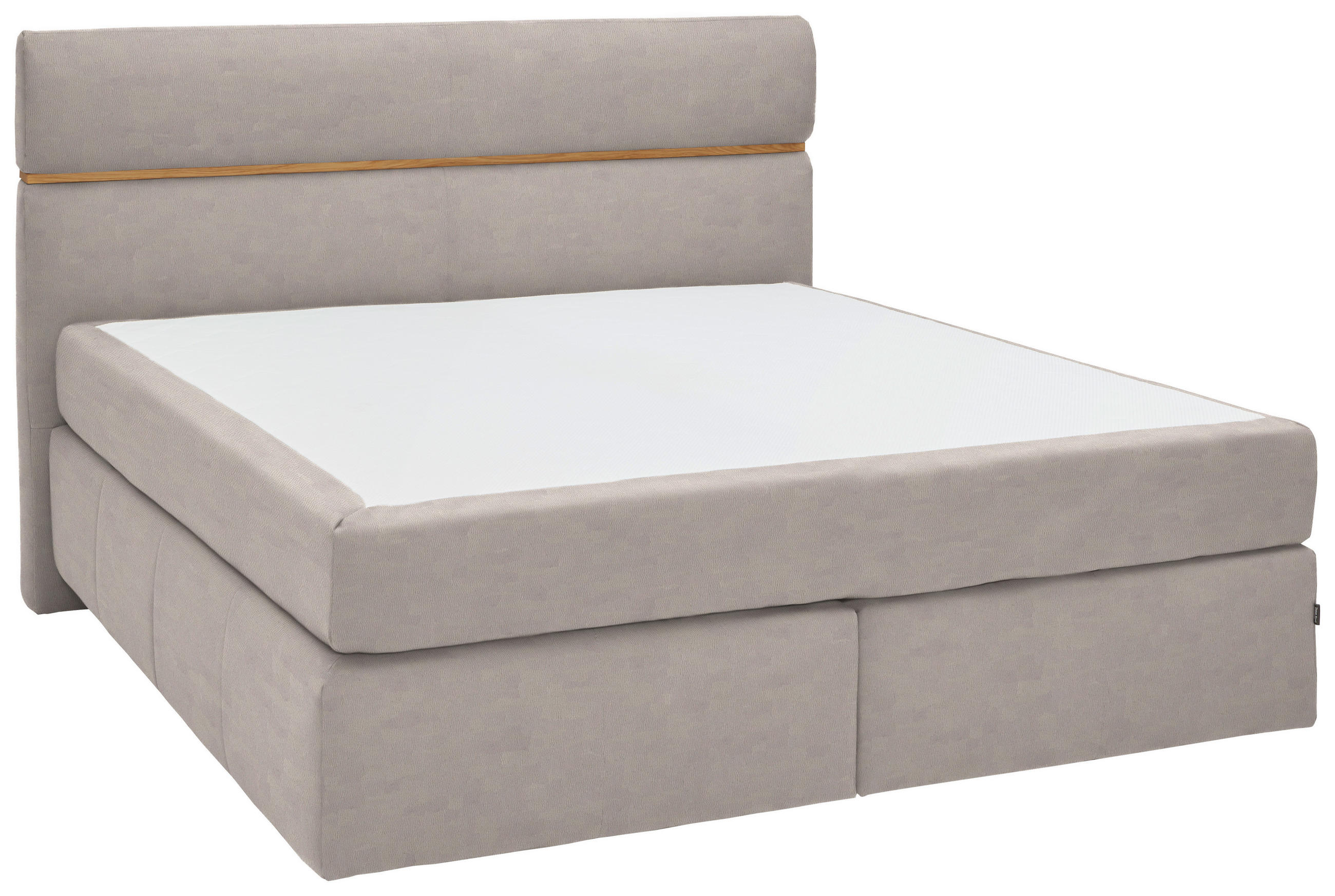 BOXSPRINGBETT 180/200 cm  in Eichefarben, Graubraun  - Eichefarben/Graubraun, Konventionell, Holz/Kunststoff (180/200cm) - Dieter Knoll