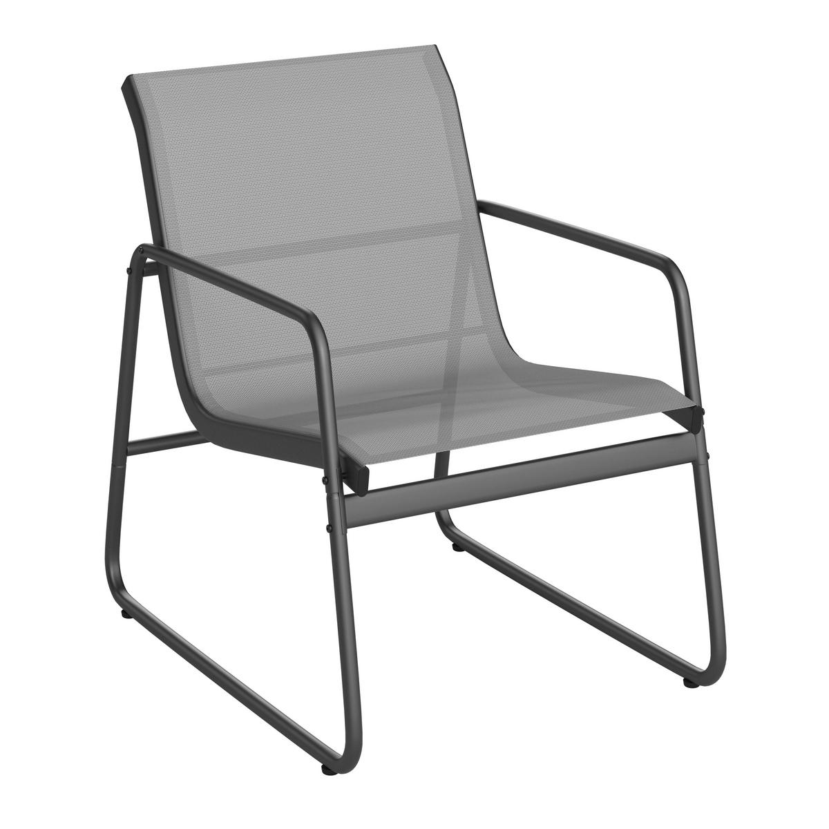 GARTENSET Webstoff Eisen  - Dunkelgrau/Schwarz, Design, Glas/Textil - Ambia Garden