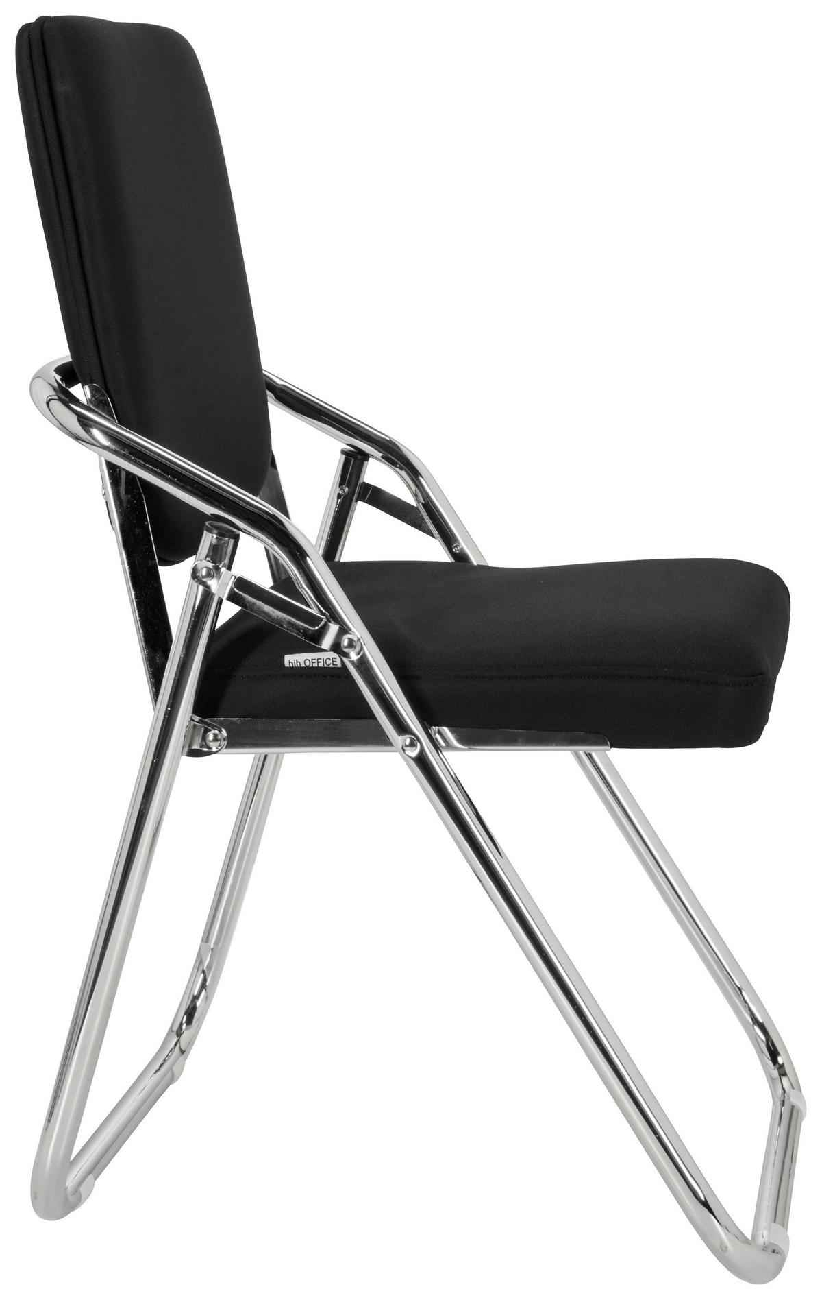 BESUCHERSTUHL Schwarz  - Chromfarben/Schwarz, Basics, Textil/Metall (46/90/40cm) - MID.YOU