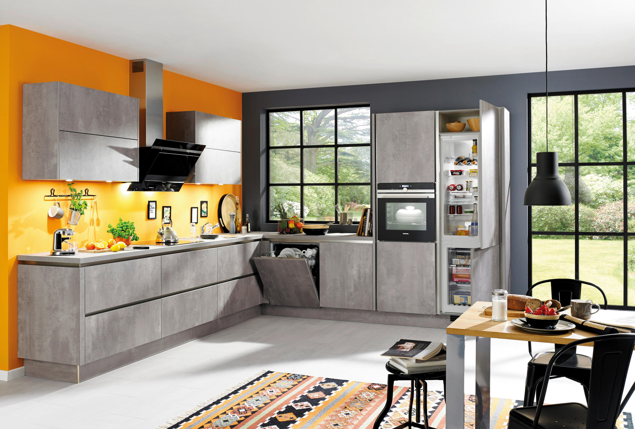 EINBAUKÜCHE COMET  - Grau, LIFESTYLE, Holzwerkstoff - Moderano