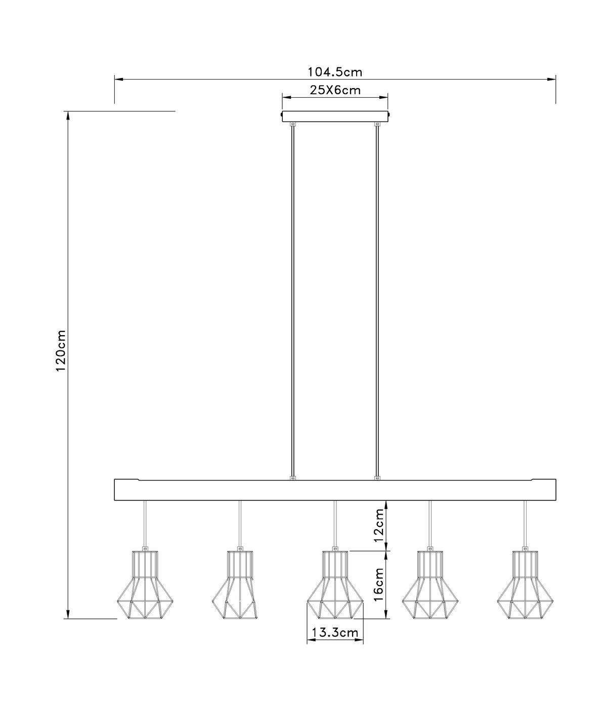 ZÁVĚSNÉ SVÍTIDLO, 104/13,6/140 cm  - černá/přírodní barvy, Design, kov/dřevo (104/13,6/140cm) - Novel