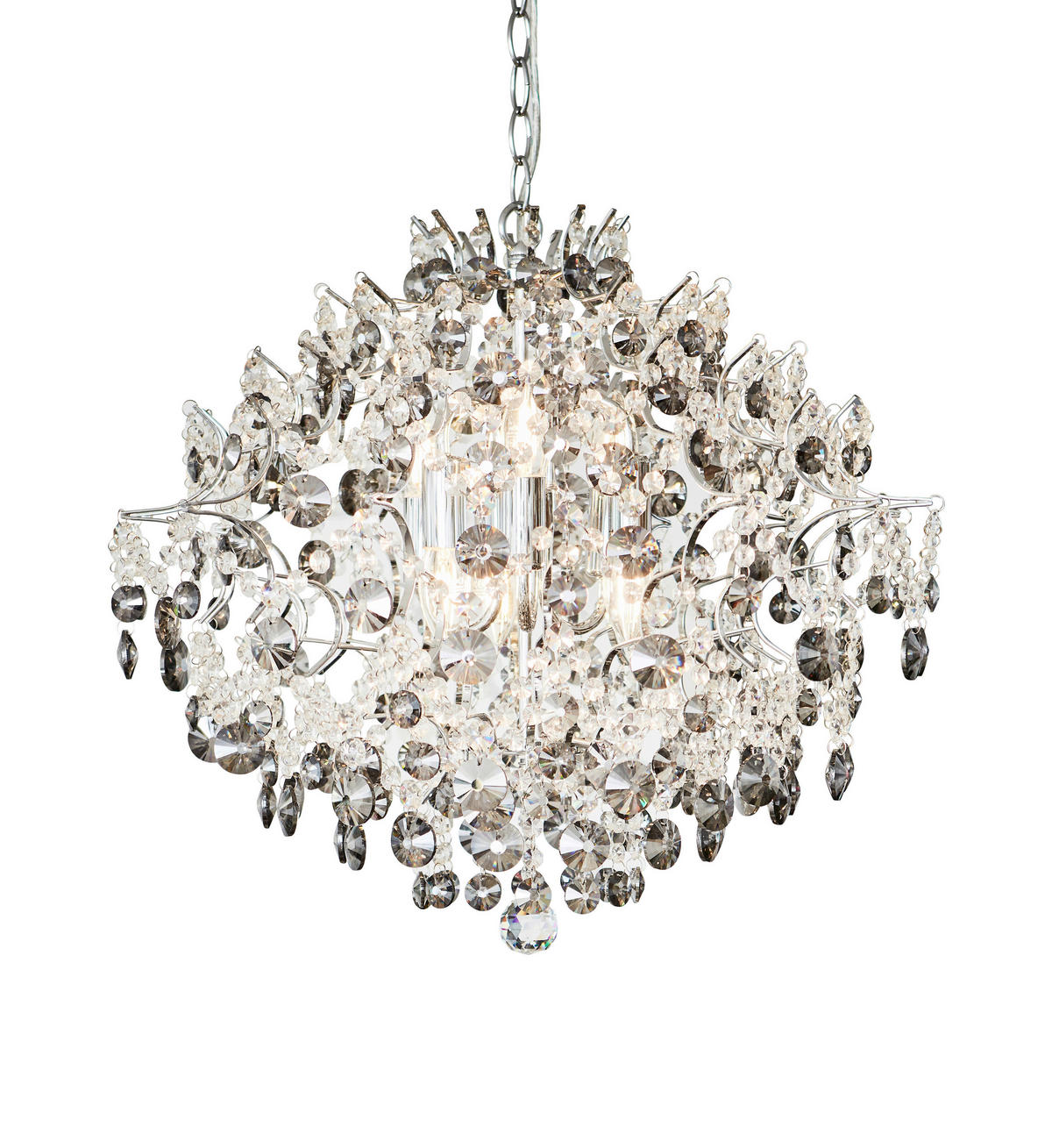 KRONLEUCHTER 56/53 cm   - Klar/Silberfarben, Basics, Glas/Metall (56/53cm) - Markslöjd