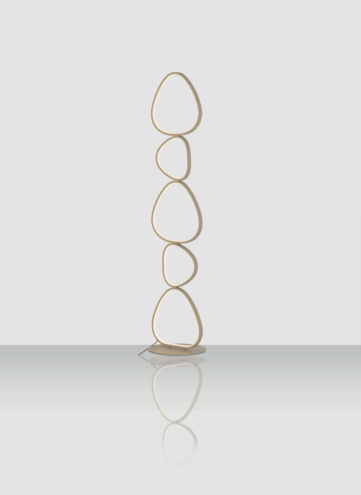 LED ÁLLÓLÁMPA - homokszínű, Design, műanyag/fém (32,5/30/142cm) - Novel