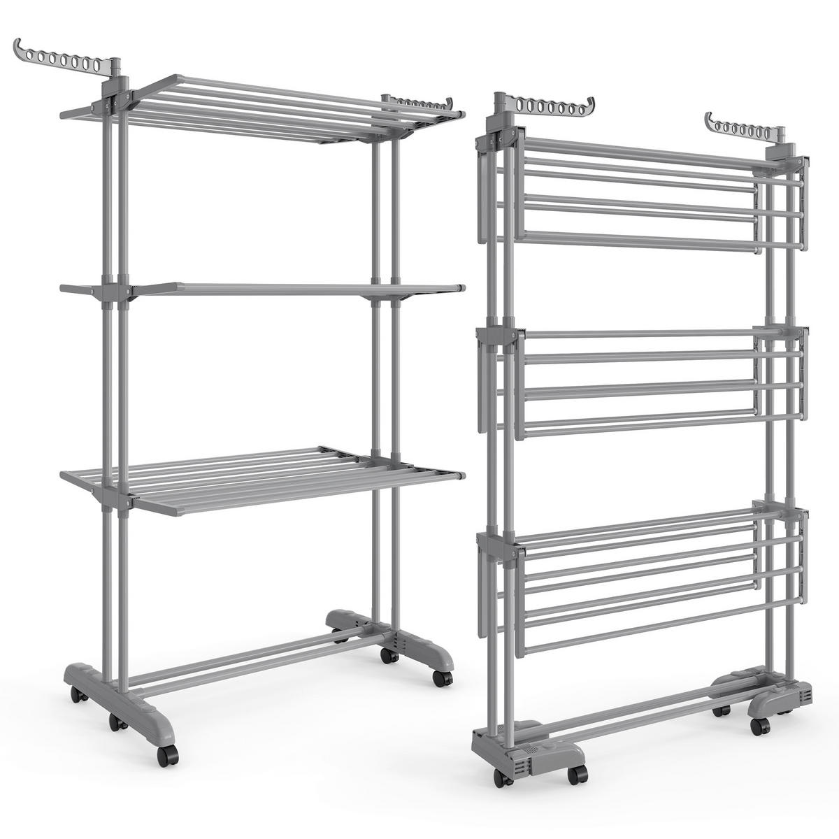 WÄSCHETROCKNER Bunji 125,5/172,5/63,5 cm  - Grau, Basics, Kunststoff/Metall (125,5/172,5/63,5cm)