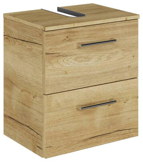 WASCHBECKENUNTERSCHRANK 45/49,8/33,3 cm  - Chromfarben/Wildeiche, KONVENTIONELL, Holzwerkstoff/Metall (45/49,8/33,3cm) - Sadena
