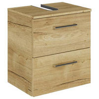 WASCHBECKENUNTERSCHRANK 45/49,8/33,3 cm  - Chromfarben/Wildeiche, KONVENTIONELL, Holzwerkstoff/Metall (45/49,8/33,3cm) - Sadena
