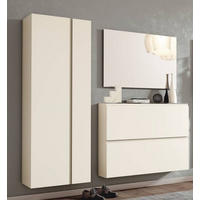 GARDEROBE 3-teilig  in 180/185/33 cm  - Sandfarben, Design, Glas/Holzwerkstoff (180/185/33cm) - Moderano