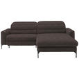 ECKSOFA  in Flachgewebe Graubraun  252/191 cm  - Graubraun/Schwarz, Design, Textil/Metall (252/191cm) - Dieter Knoll