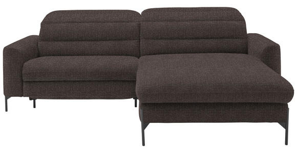 ECKSOFA  in Flachgewebe Graubraun  252/191 cm  - Graubraun/Schwarz, Design, Textil/Metall (252/191cm) - Dieter Knoll