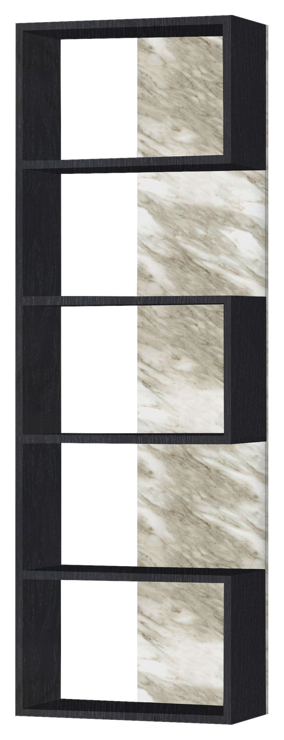 ETAJERĂ  50/175/25 cm alb, negru  - alb/negru, Modern, material pe bază de lemn (50/175/25cm) - Carryhome
