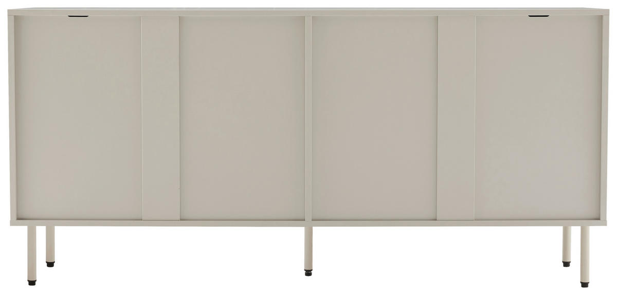 TÁLALÓSZEKRÉNY 160/75/40 cm  - selyemszürke, Design, faalapú anyag/fém (160/75/40cm) - Xora