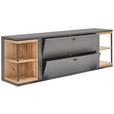 TV-ELEMENT Grau, Eiche Artisan  217/70,6/48,4 cm  - Schwarz/Eiche Artisan, KONVENTIONELL, Holzwerkstoff/Metall (217/70,6/48,4cm) - Hom`in