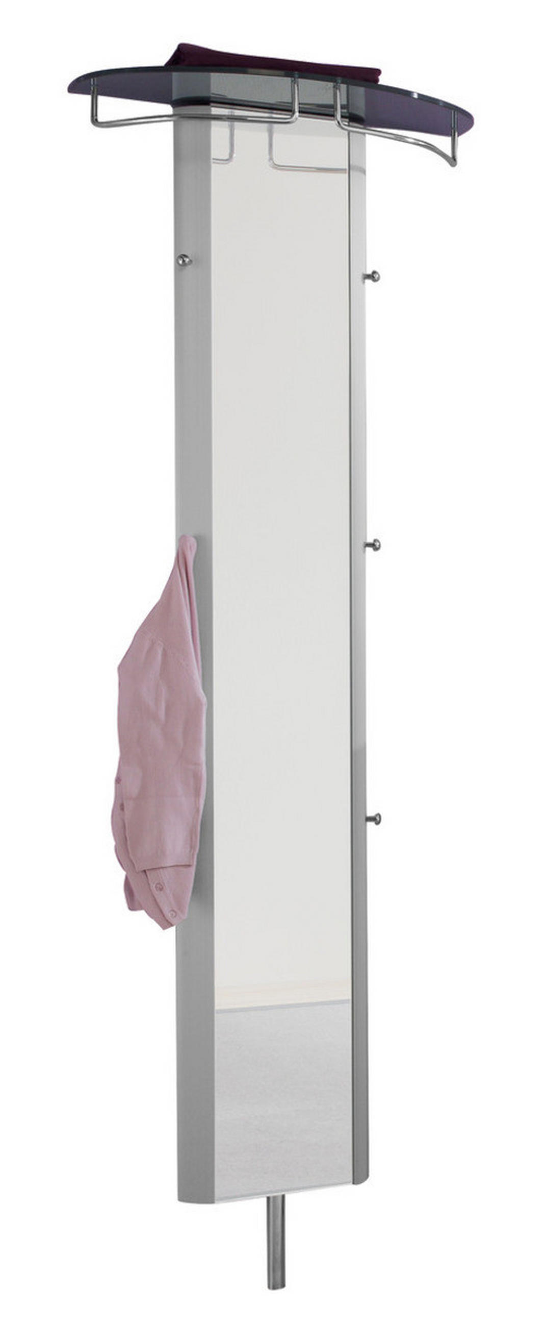 GARDEROBENPANEEL  in 63/192/26 cm  - Alufarben, Design, Glas/Holzwerkstoff (63/192/26cm) - Moderano