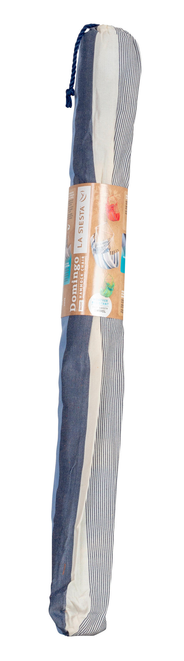 ZÁVĚSNÉ KŘESLO  - bílá/světle modrá, Basics, dřevo/textil (90/145/140cm) - La Siesta