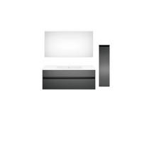 BADEZIMMER 150 cm  - Weiss/Dunkelgrau, Konventionell, Keramik/Holzwerkstoff (150cm) - Puris