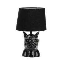 TISCHLEUCHTE 18/29 cm  - Schwarz, Trend, Keramik/Textil (18/29cm)