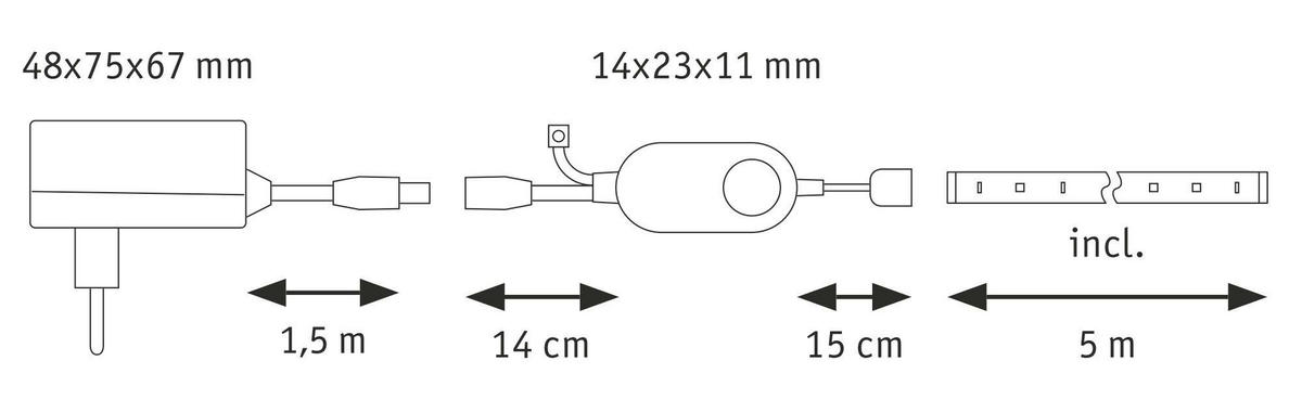 LED-STRIP SimpLED 500 cm   - Weiß, Basics, Kunststoff (500cm) - Paulmann