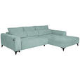 ECKSOFA  in Chenille Hellblau  279/222 cm  - Schwarz/Hellblau, KONVENTIONELL, Kunststoff/Textil (279/222cm) - Hom`in