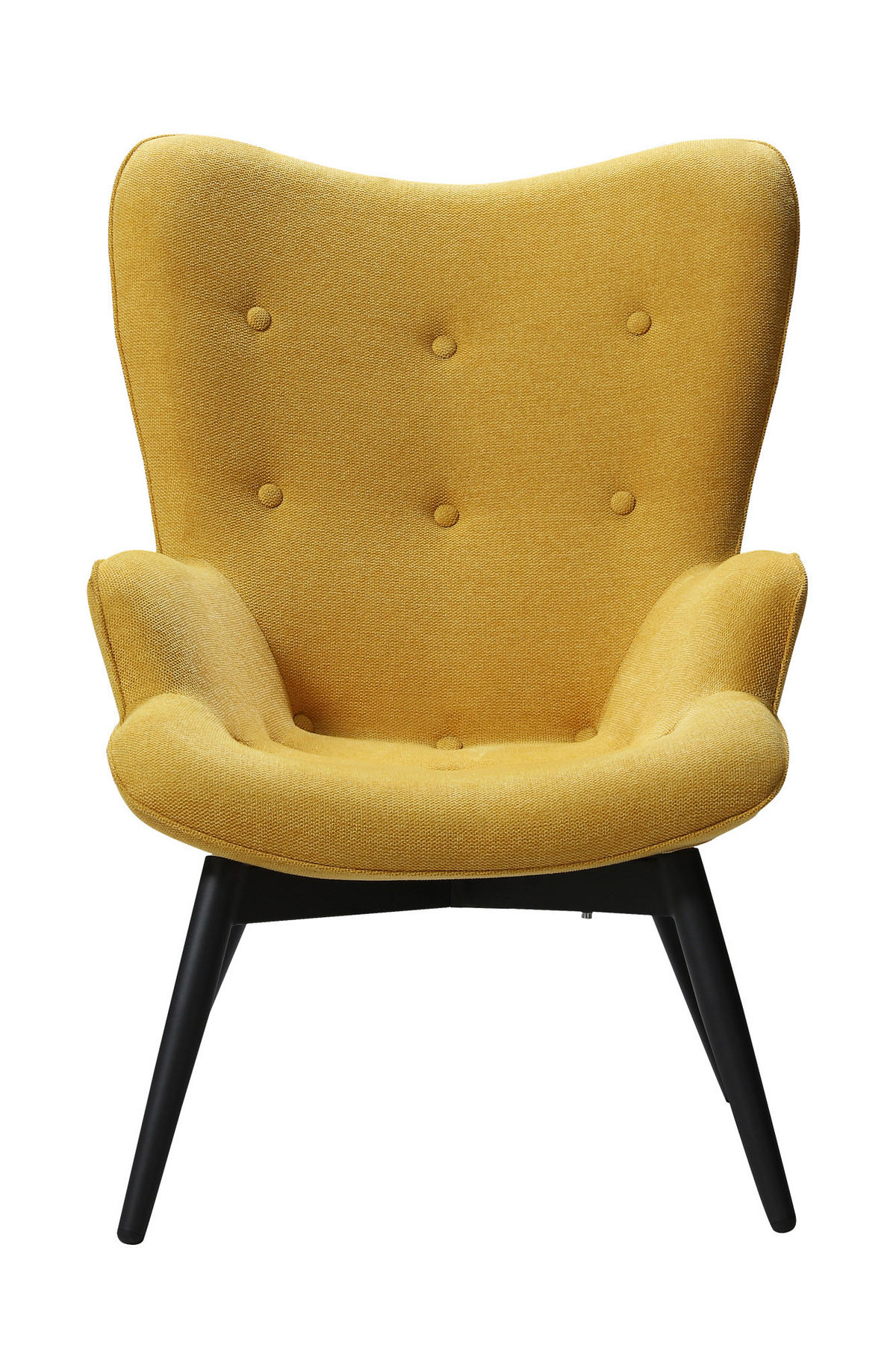 SESSEL in Struktur Gelb  - Gelb/Schwarz, MODERN, Textil/Metall (80/92/99cm) - Livetastic