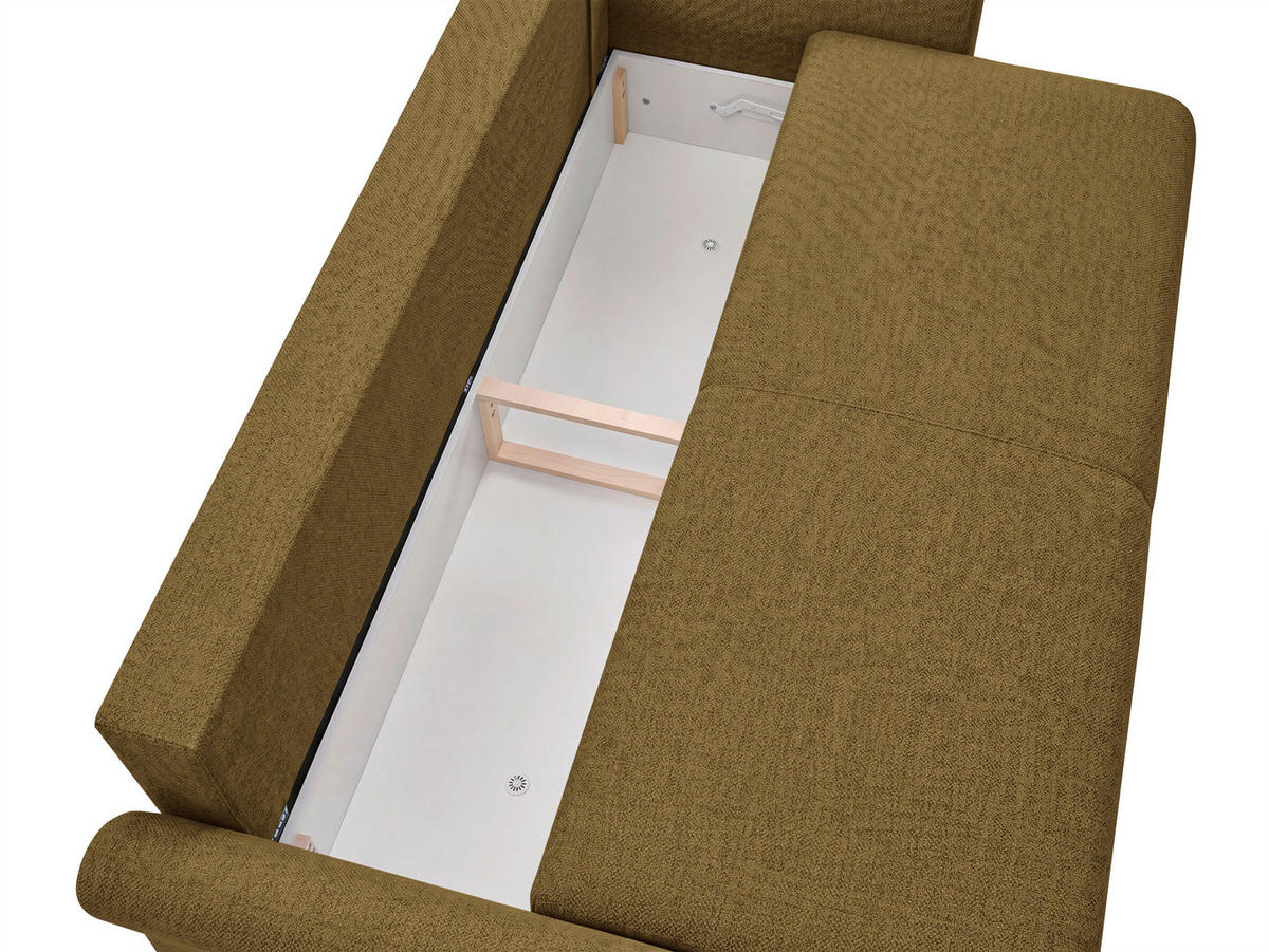 SCHLAFSOFA Flachgewebe, Struktur Braun  inkl. Zierkissen, Rückenkissen, Bettkasten, Schlaffunktion, Rücken echt  - Schwarz/Braun, Design, Textil (244/88/100cm) - P & B