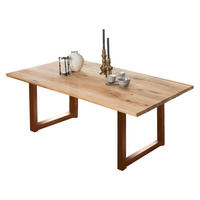 ESSTISCH 180/100/75 cm Echtholz  Holz, Metall rechteckig Braun, Naturfarben  - Braun/Naturfarben, MODERN, Holz/Metall (180/100/75cm) - MID.YOU