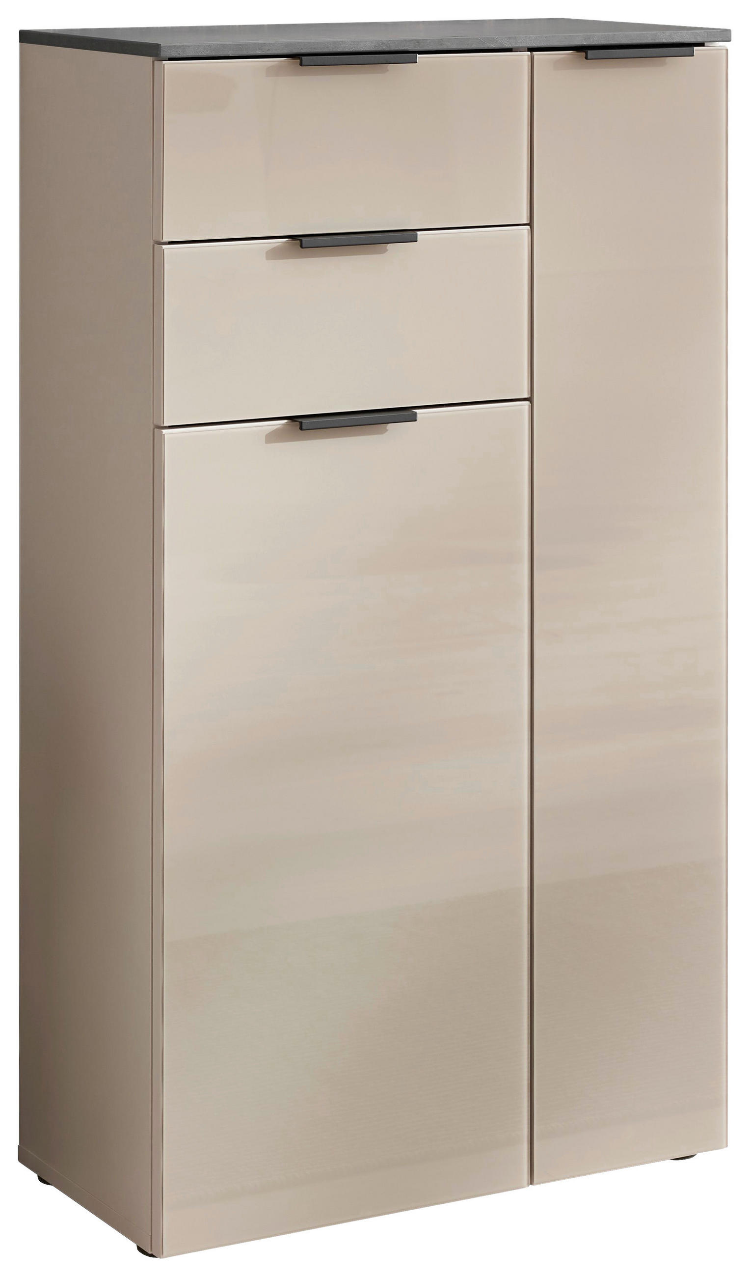 MIDISCHRANK 60/107/30 cm  - Kaschmir/Anthrazit, LIFESTYLE, Glas/Holzwerkstoff (60/107/30cm) - home24