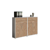 AKTENSCHRANK 168,8/113,6/33 cm  - Eichefarben/Grau, MODERN, Holzwerkstoff (168,8/113,6/33cm) - MID.YOU