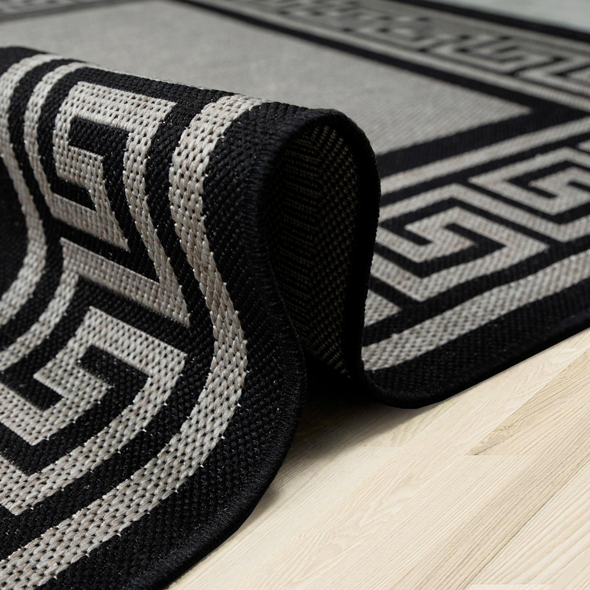 OUTDOORTEPPICH 80/150 cm Grau, Schwarz  - Schwarz/Grau, Design, Kunststoff (80/150cm) - Novel