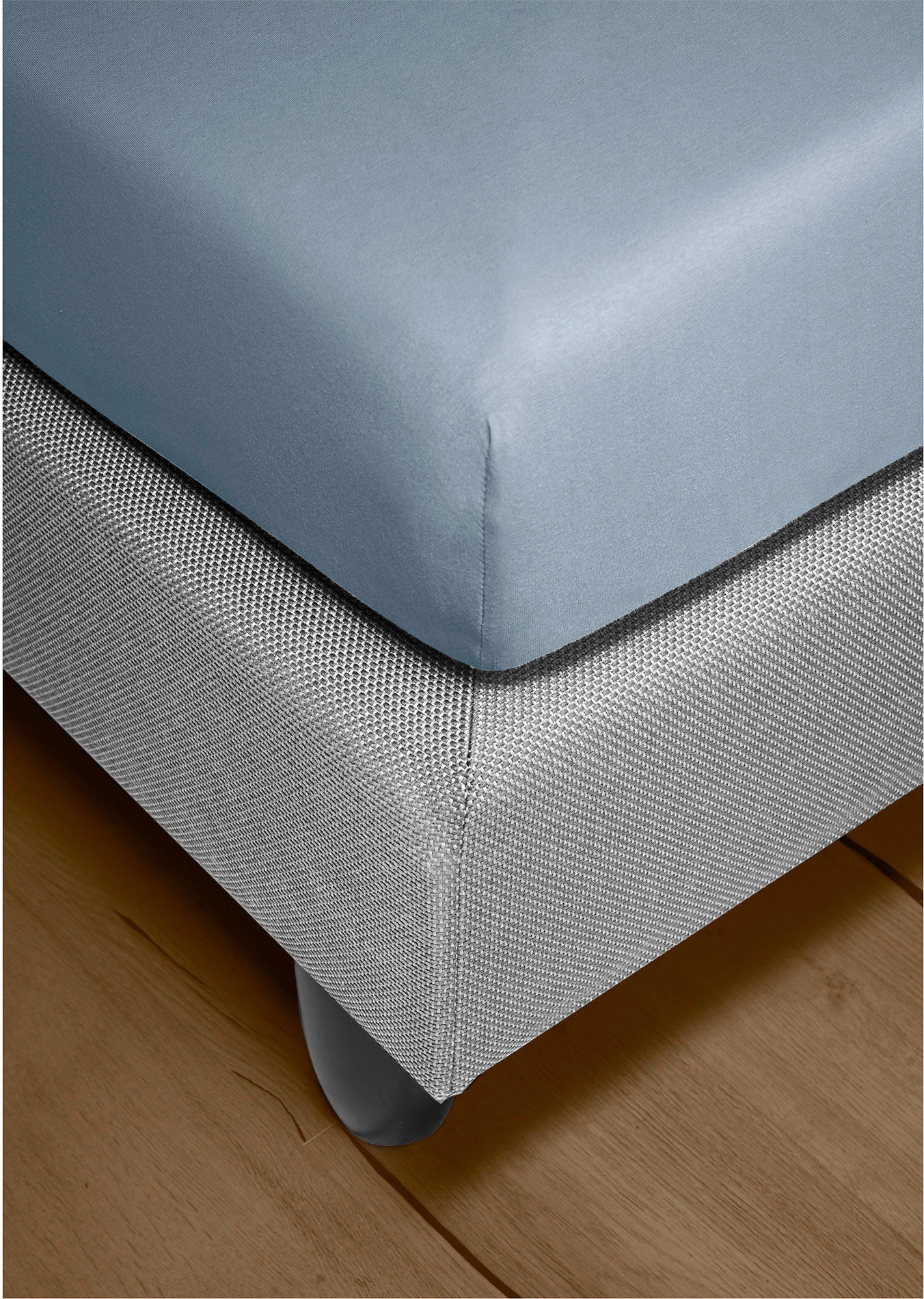 SPANNBETTTUCH Biber  - Blaugrau, KONVENTIONELL, Textil (150/200cm) - Bierbaum