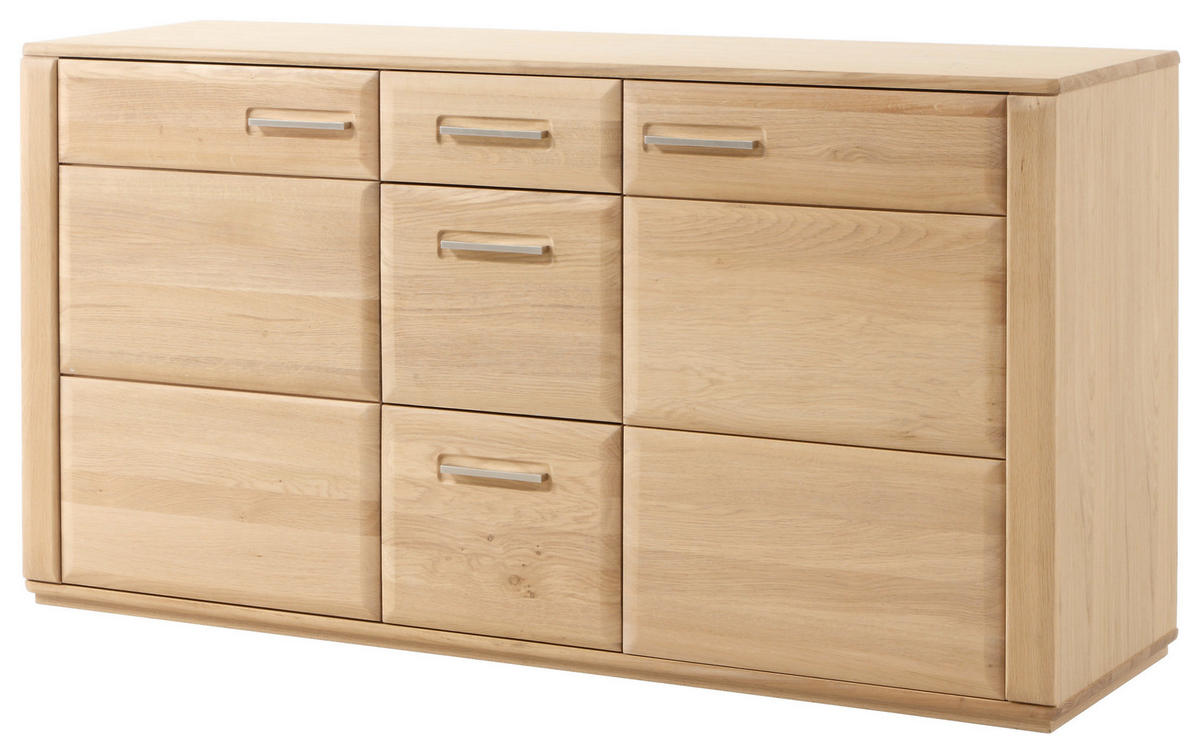 SIDEBOARD  in 161/85/47 cm  - Eichefarben/Silberfarben, Design, Holz/Holzwerkstoff (161/85/47cm) - Livetastic